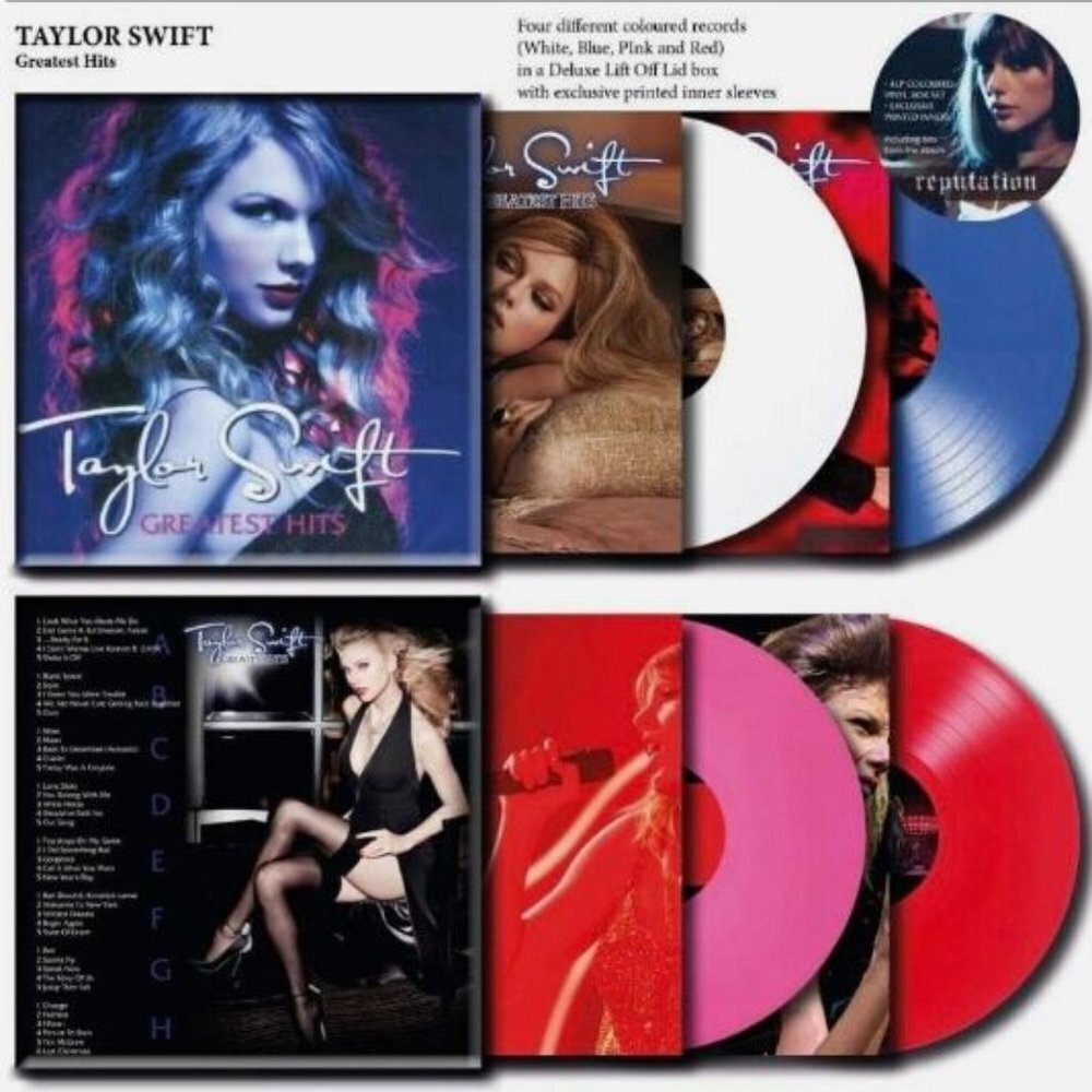 Taylor Swift "Greatest Hits" 4-color LP Rare Box Set Sealed LTD ED Hype Sticker